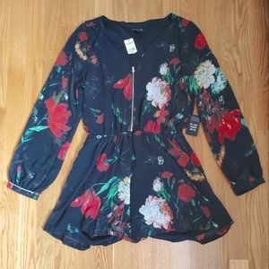 NWT Express Black Floral Romper